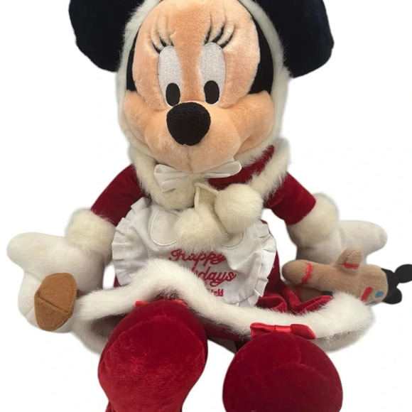 Walt Disney World Minnie Mouse Mrs. Clause Plush Gingerbread Christmas Toy GUC - Picture 2 of 15